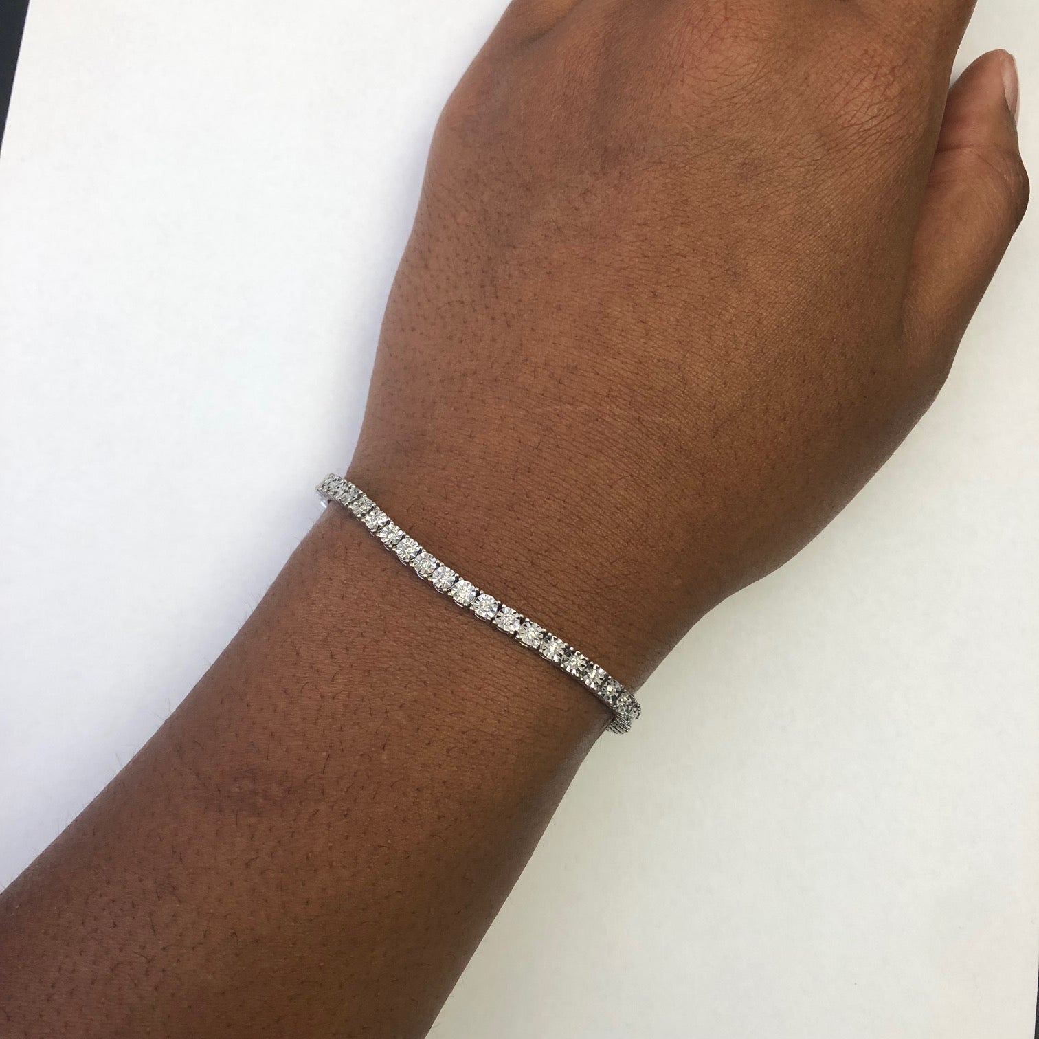 Illusion Set Diamond Tennis Bracelet | 0.92ctw | 7.25" |