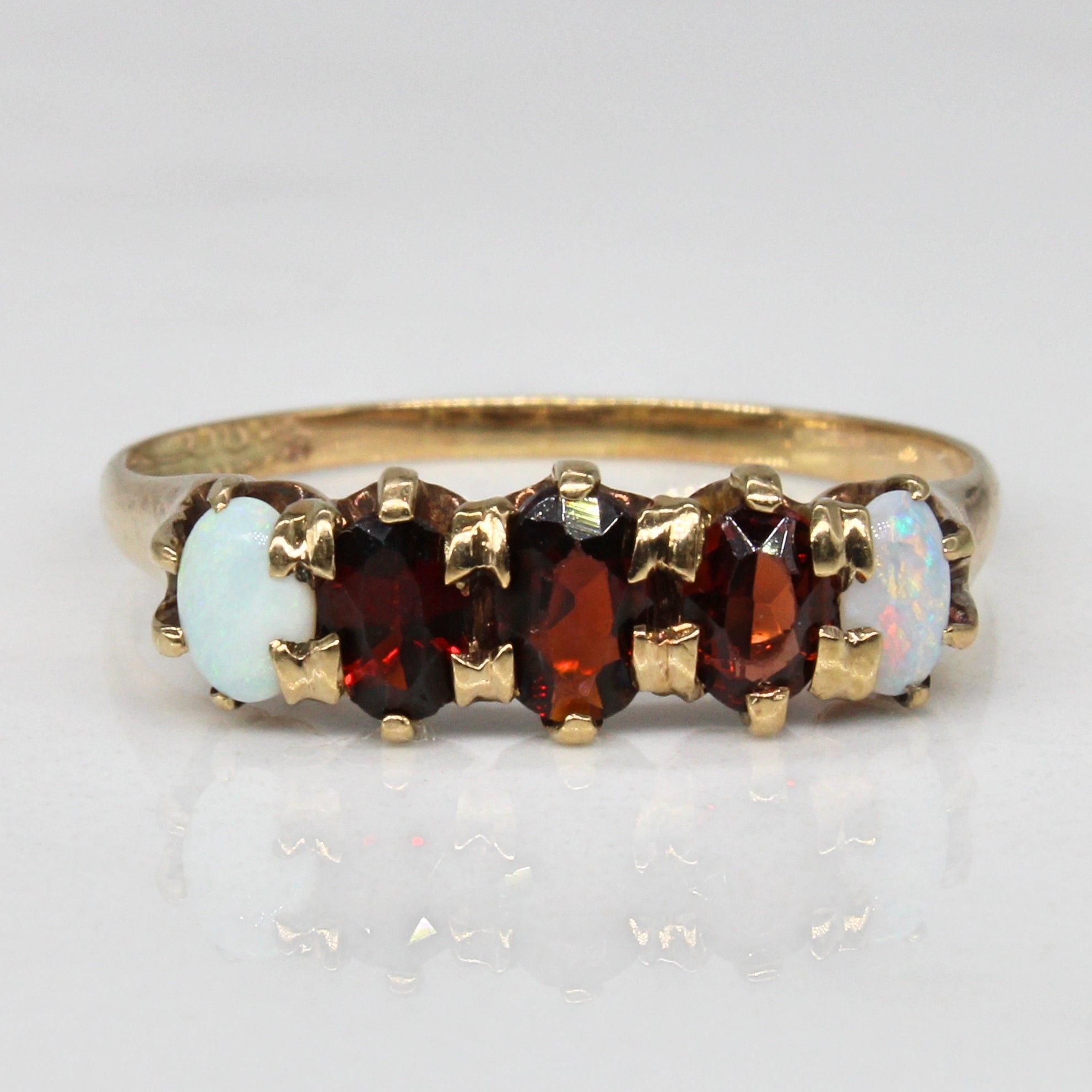 Garnet & Opal Ring | 0.58ctw, 0.24ctw | SZ 8 |