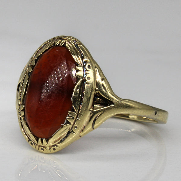 1930s Carnelian Navette Ring | 1.80ct | SZ 7.25 |