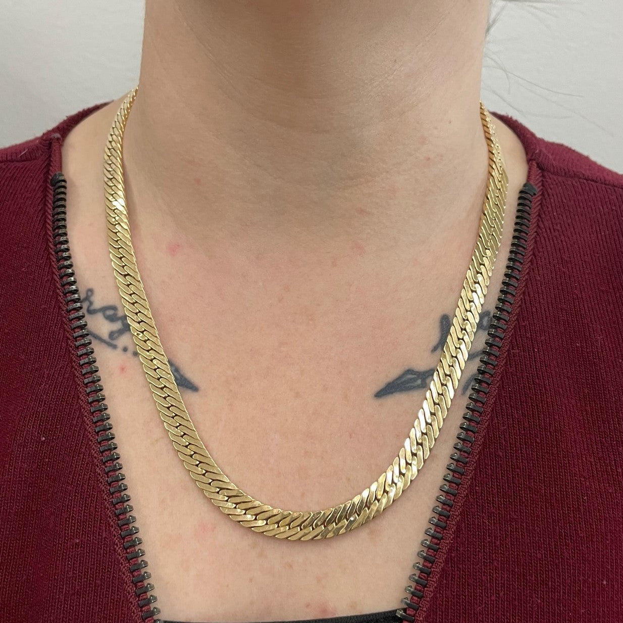 Italian 10k Yellow Gold Herringbone Chain | 20" |