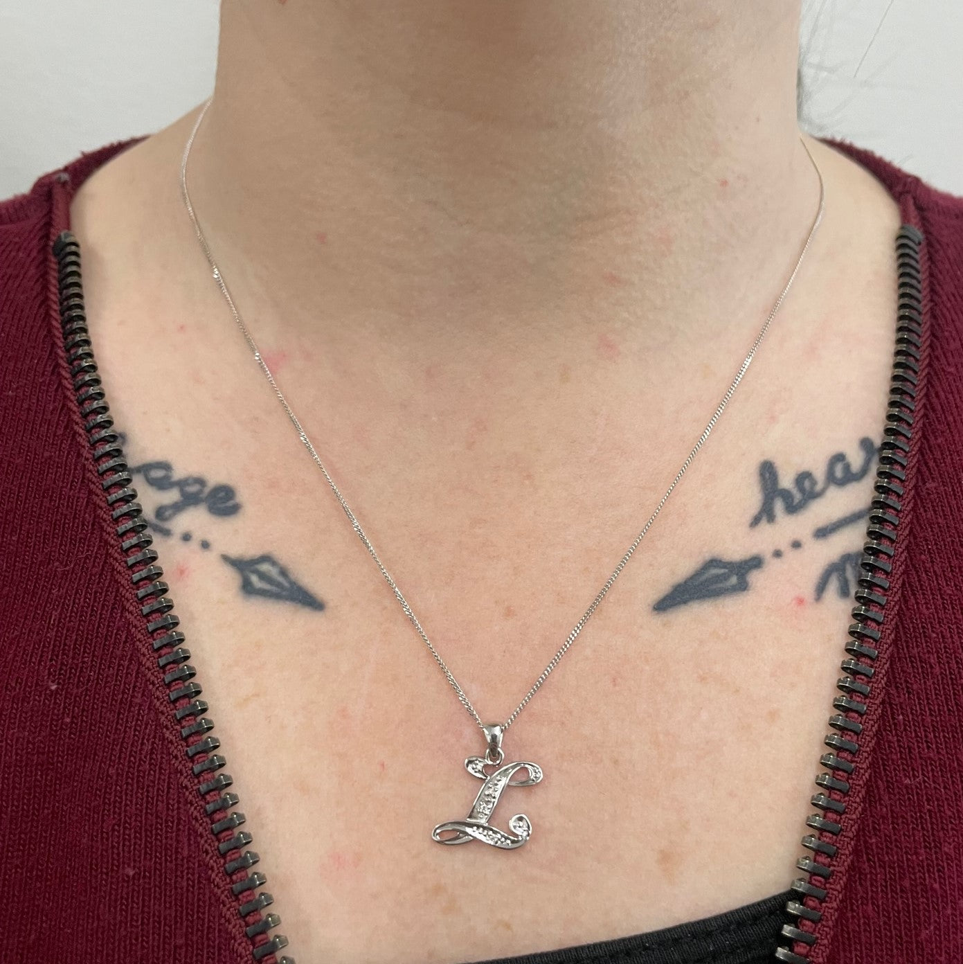 Diamond Letter 'L' Necklace | 0.02ctw |18"|