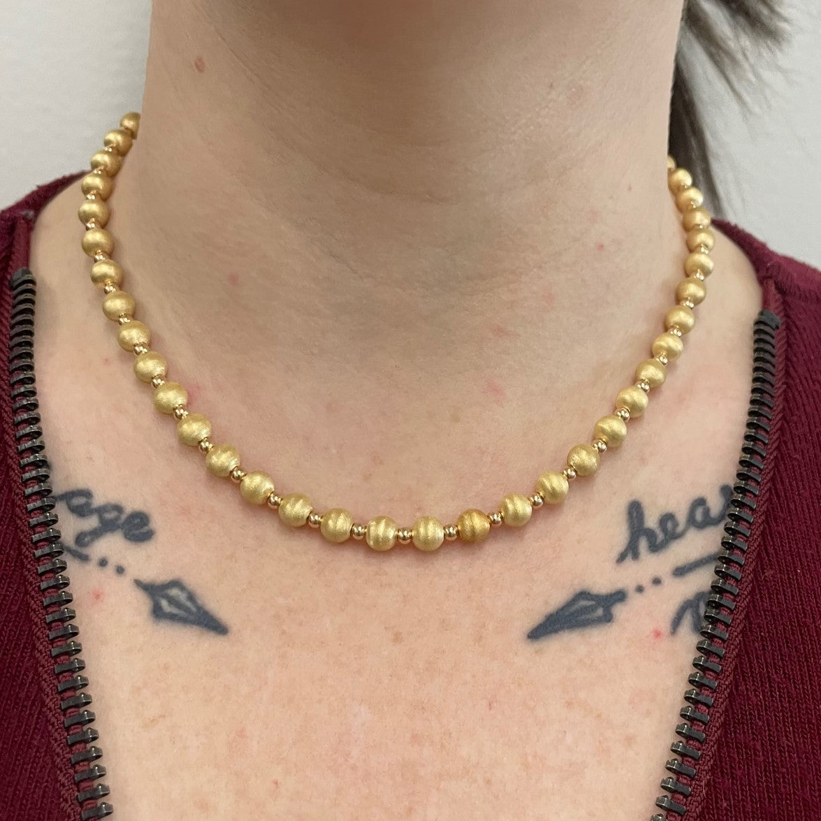 Yellow Gold Ball Chain Necklace | 16" |