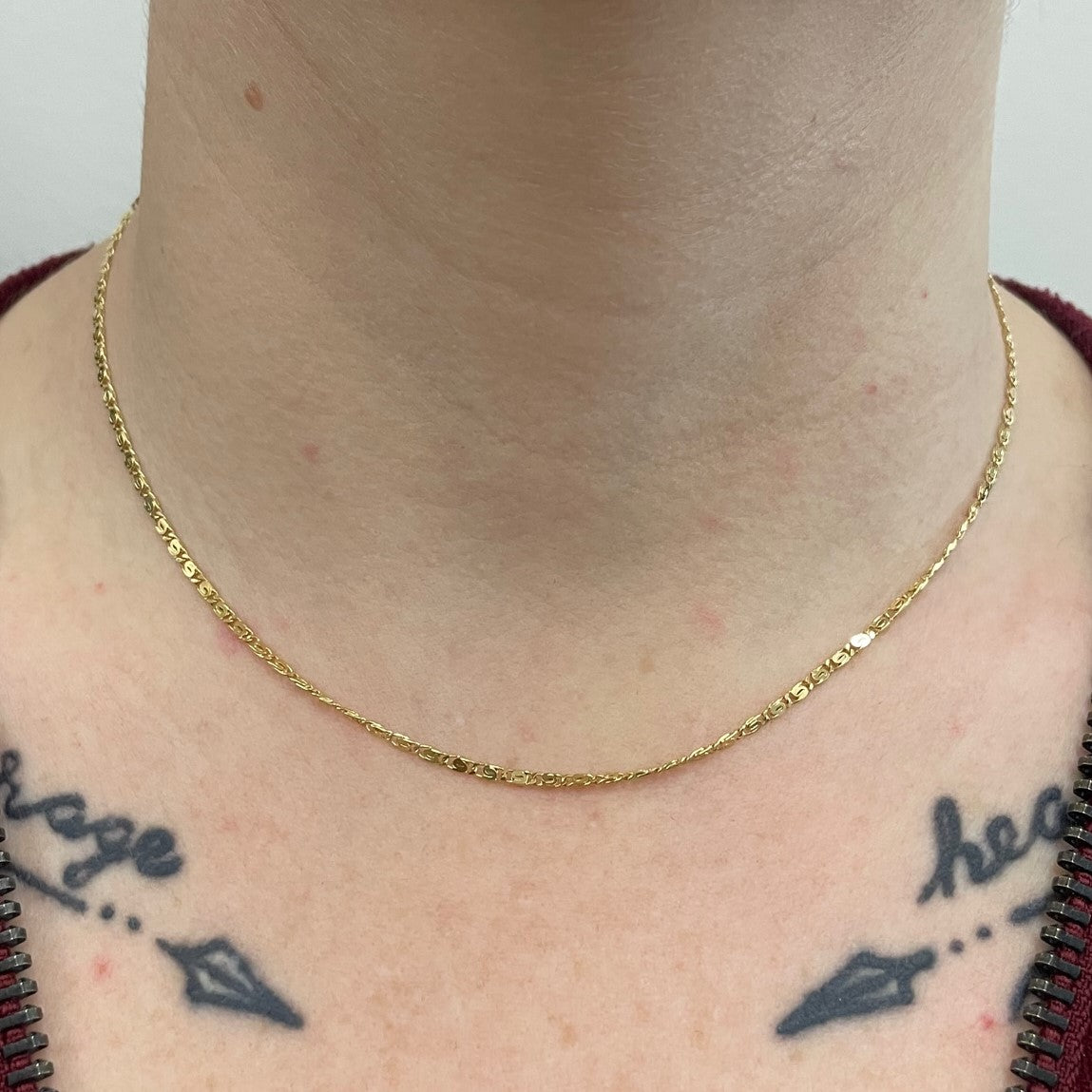 18k Yellow Gold Scroll Chain | 15" |