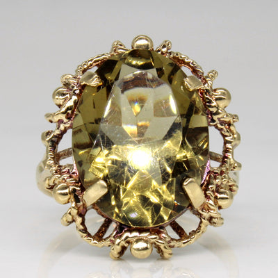 Smoky Quartz Cocktail Ring | 7.85ct | SZ 7 |