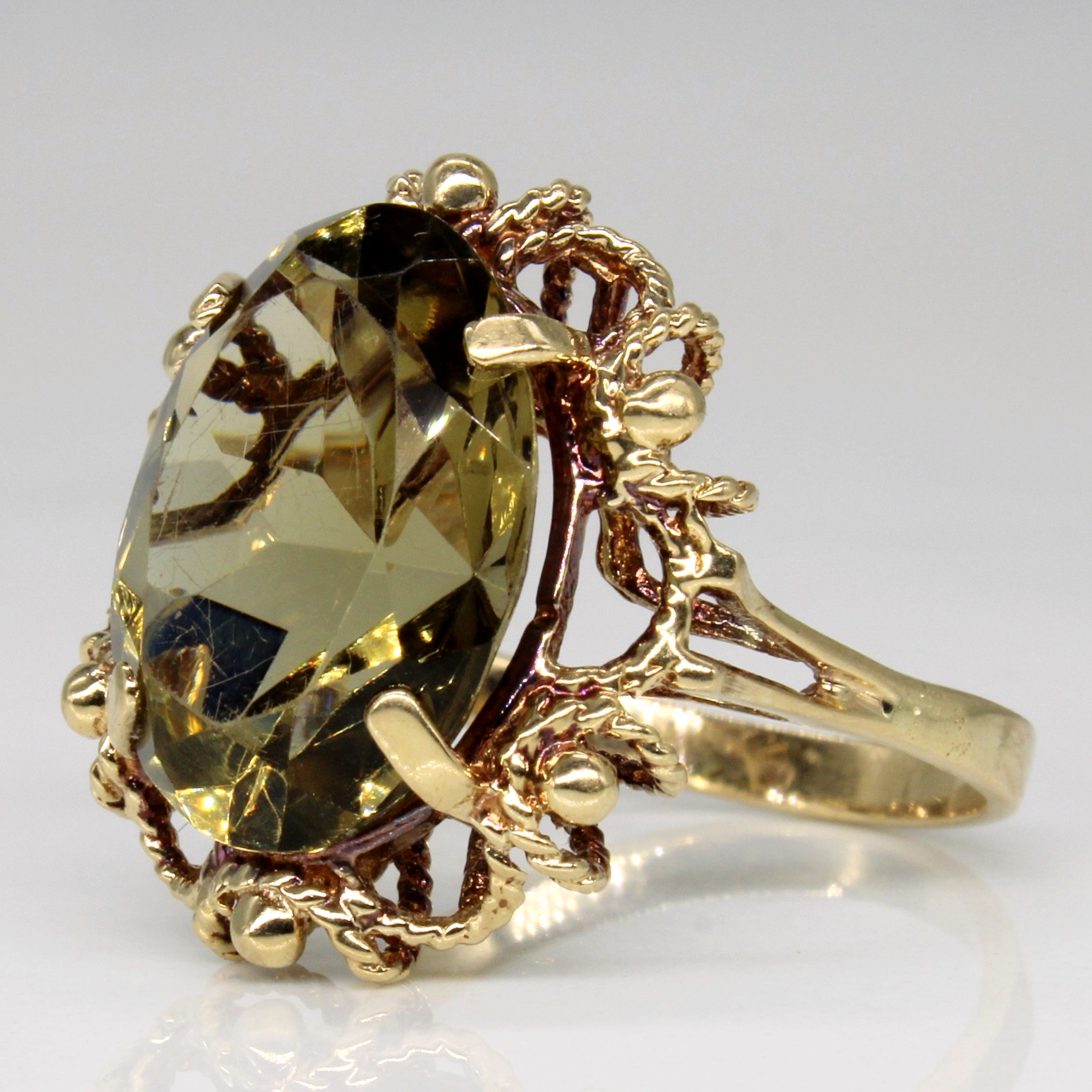 Smoky Quartz Cocktail Ring | 7.85ct | SZ 7 |