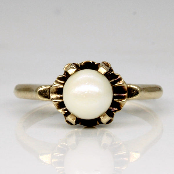 Solitaire Set Pearl Ring | 6.00mm | SZ 5 |