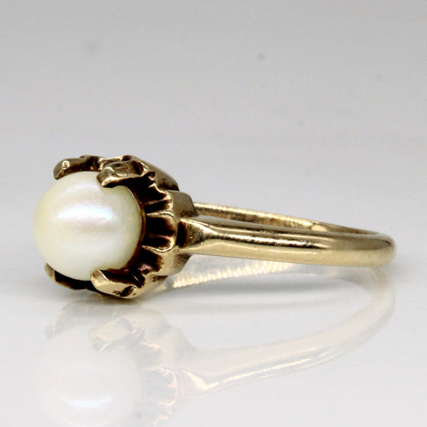 Solitaire Set Pearl Ring | 6.00mm | SZ 5 |