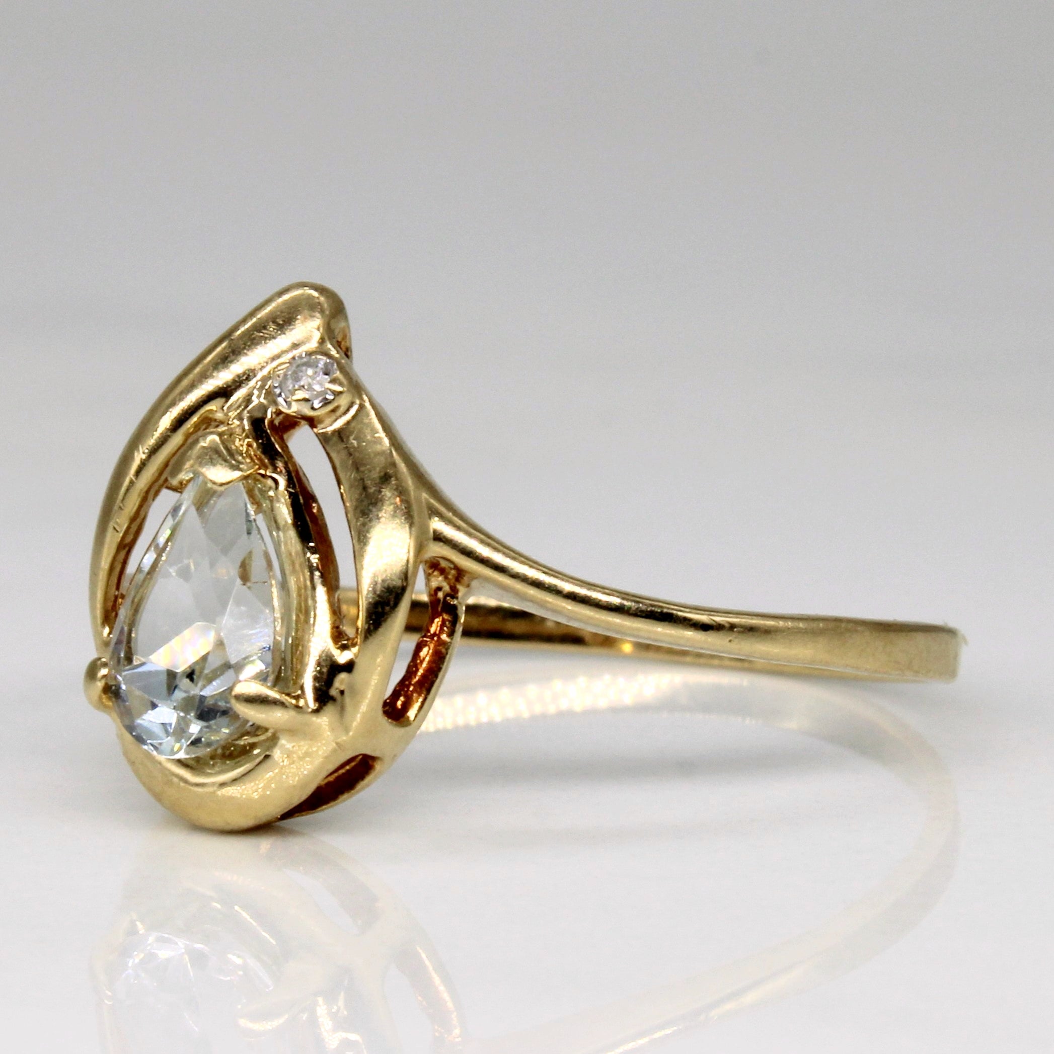Synthetic Aquamarine & Diamond Ring | 0.70ct, 0.01ct | SZ 8.5 |