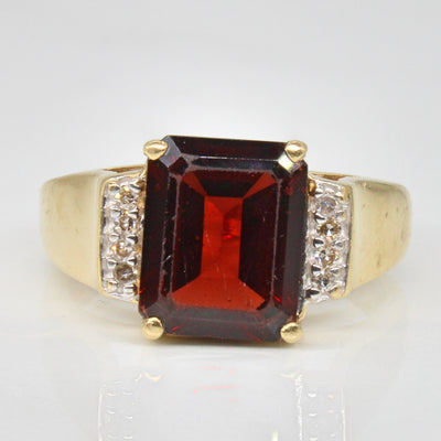 Garnet & Diamond Cocktail Ring | 3.25ct, 0.04ctw | SZ 6.75 |