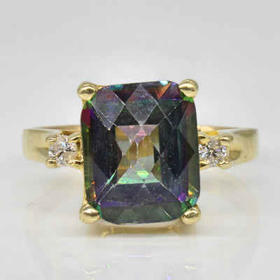 Mystic Topaz & Diamond Cocktail Ring | 5.00ct, 0.08ctw | SZ 8.5 |