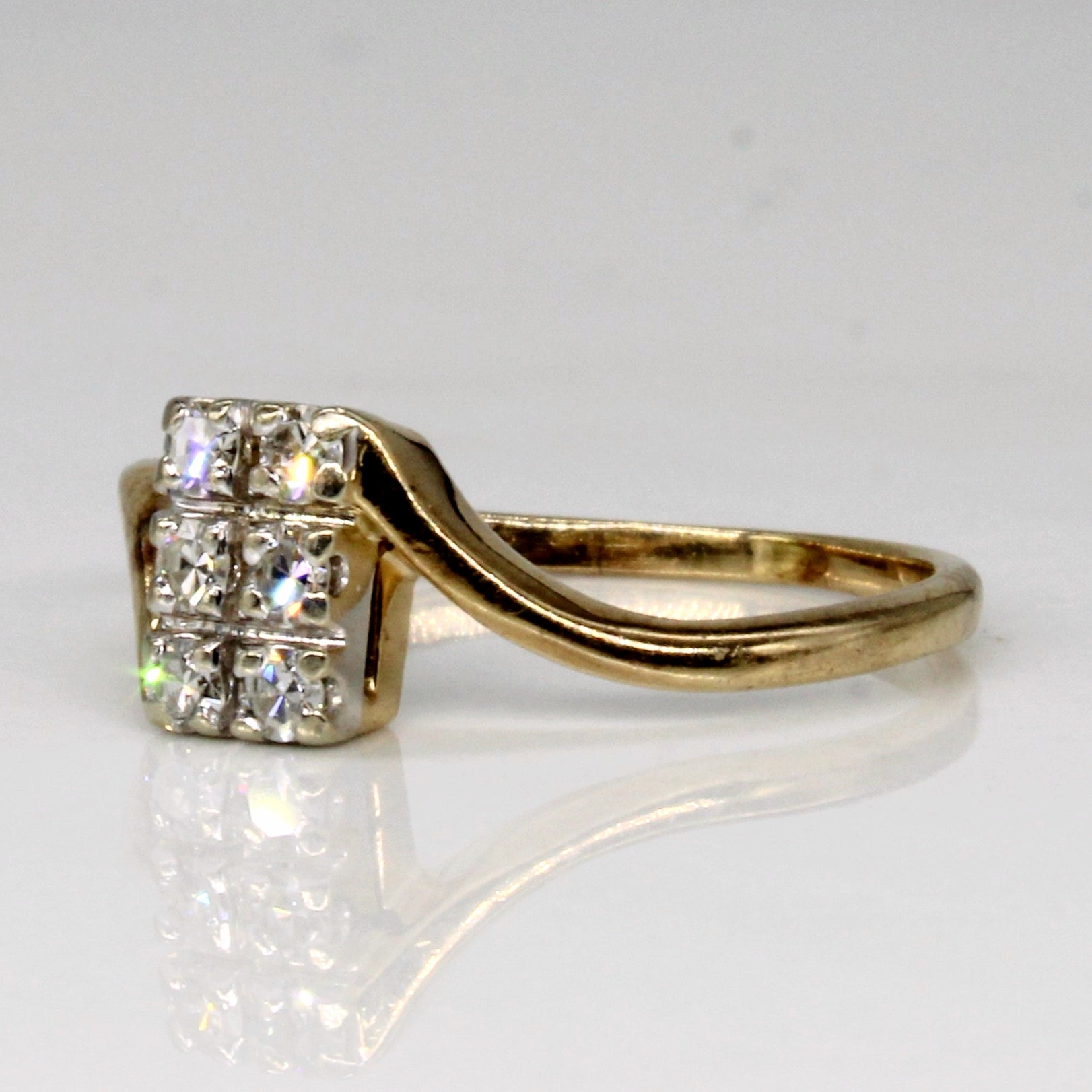 Bague en grille de diamants | 0,08 ct | Taille 4,5 | 