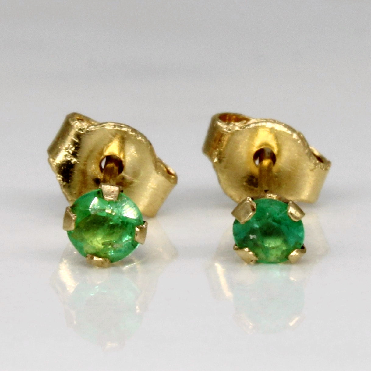 Synthetic Emerald Stud Earrings | 0.07ctw |