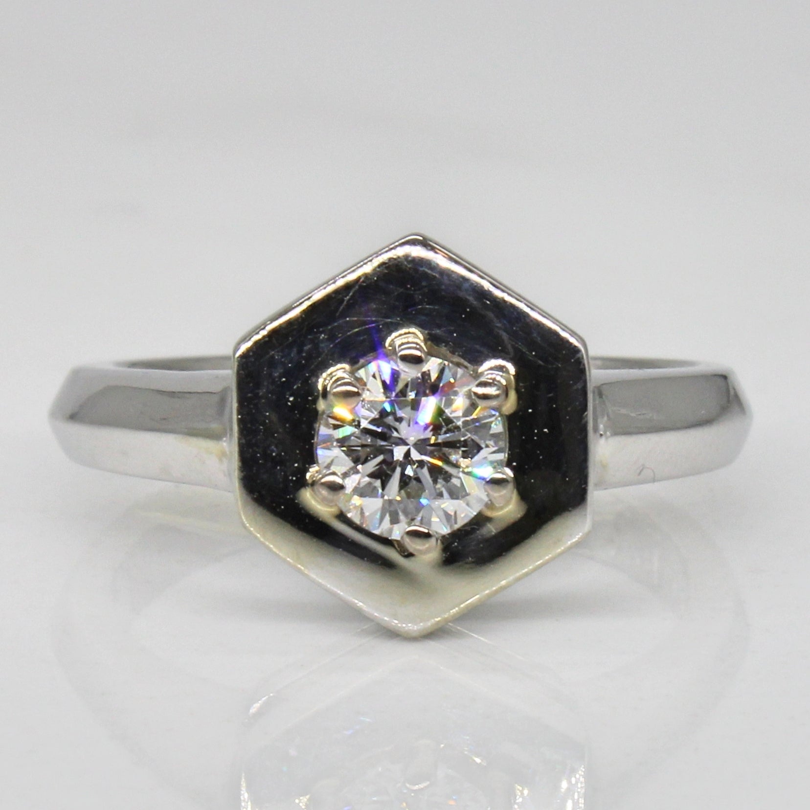 Diamond Hexagon Ring | 0.42ct | SZ 4.75 |