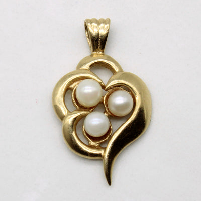 Three Stone Pearl Pendant |
