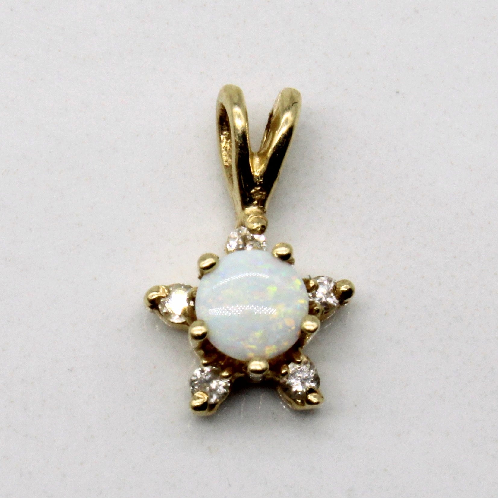 Opal & Diamond Pendant | 0.10ct, 0.02ctw |
