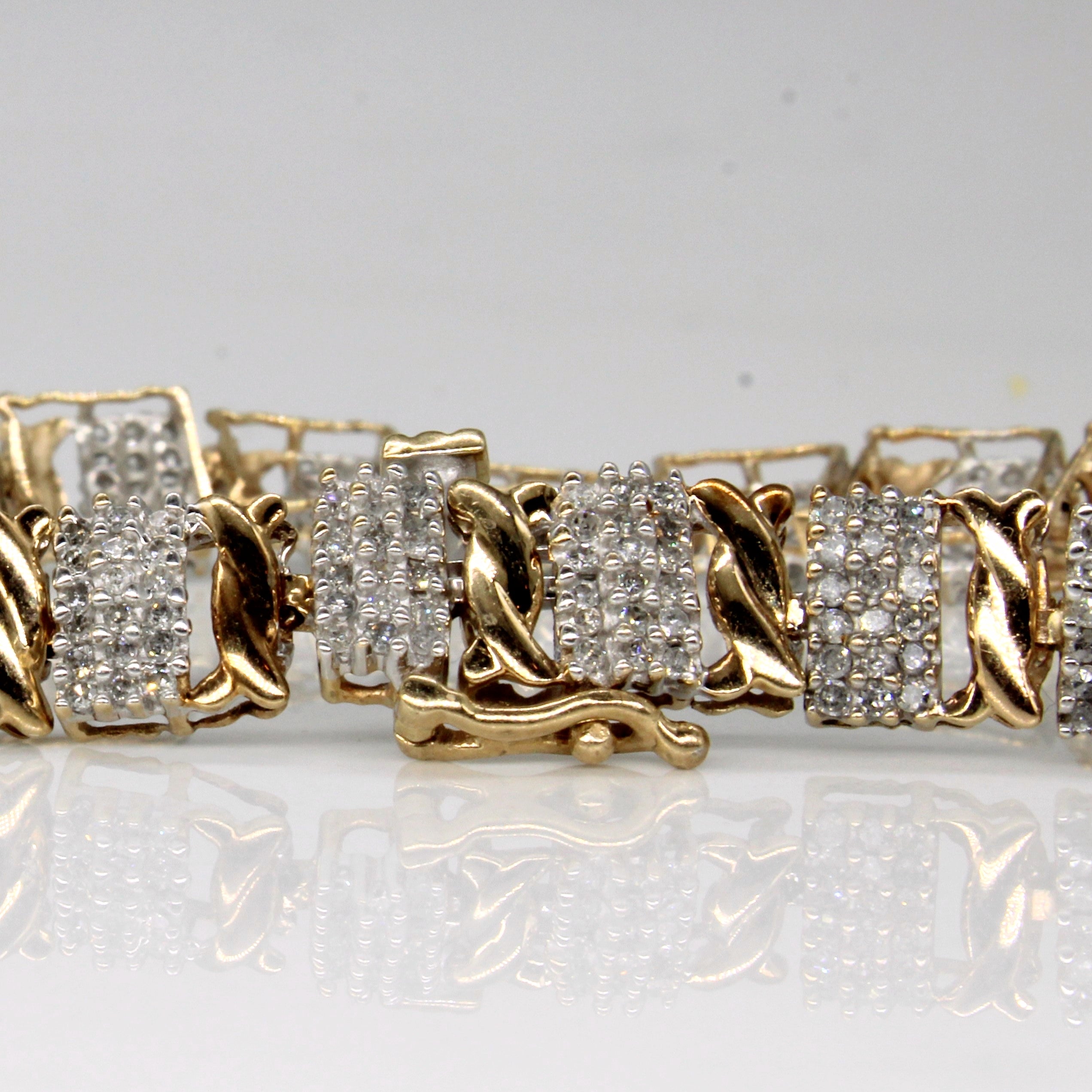 Grid Set Diamond Bracelet | 1.75ctw | 7" |