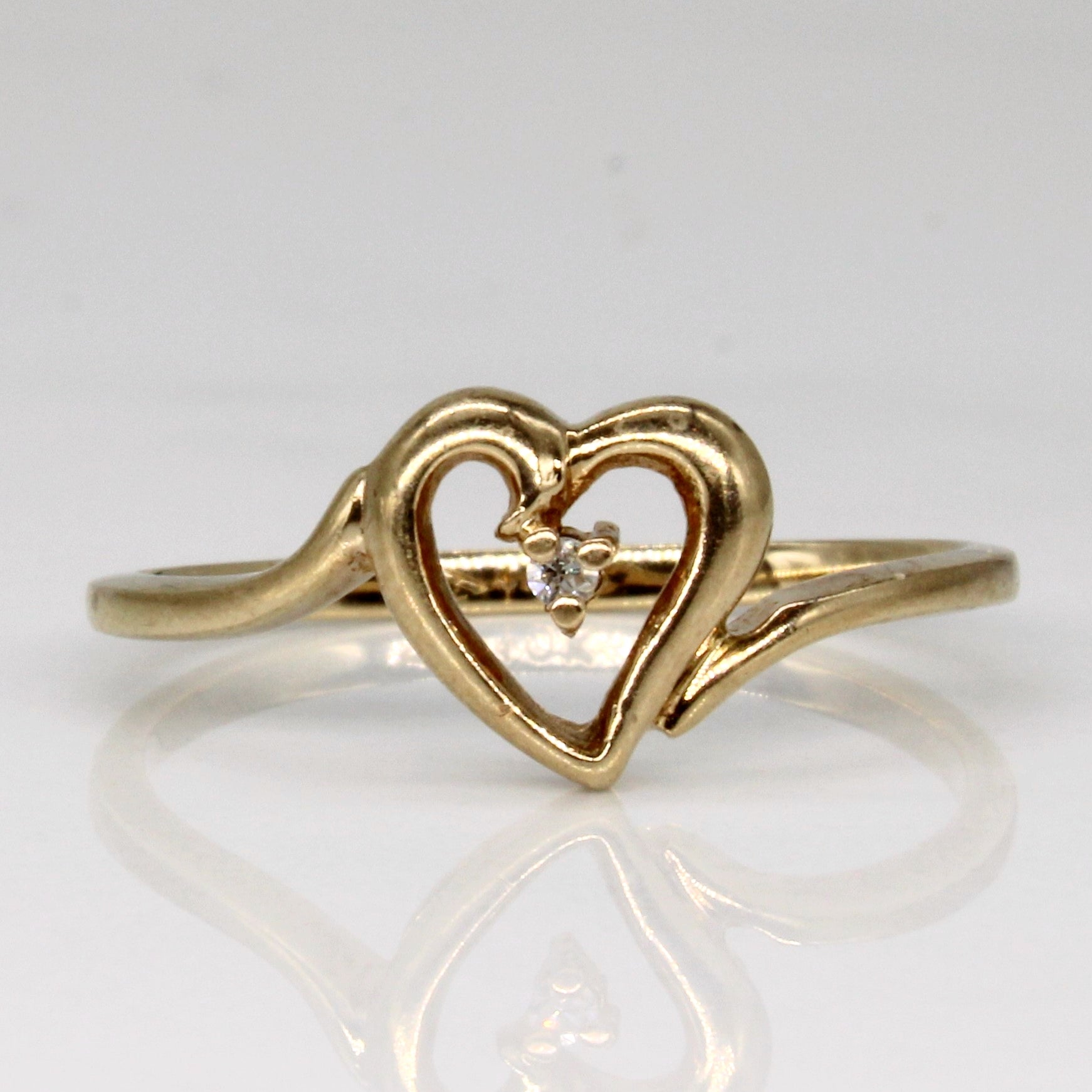 Solitaire Diamond Heart Ring | 0.01ct | SZ 6.5 |