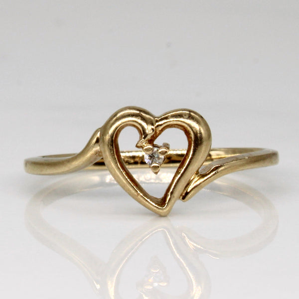 Solitaire Diamond Heart Ring | 0.01ct | SZ 6.5 |