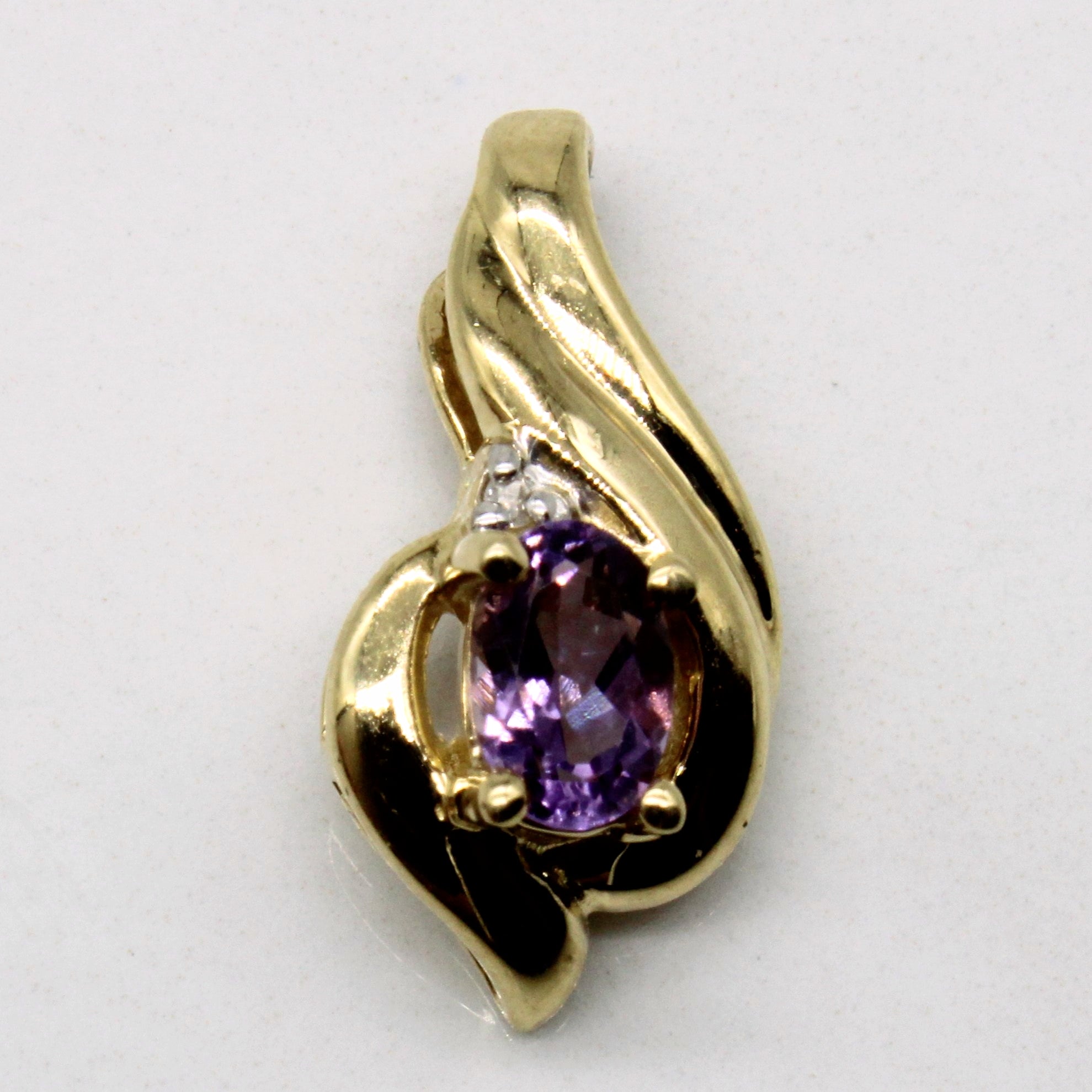 Amethyst & Diamond Pendant | 0.35ct, 0.01ct |
