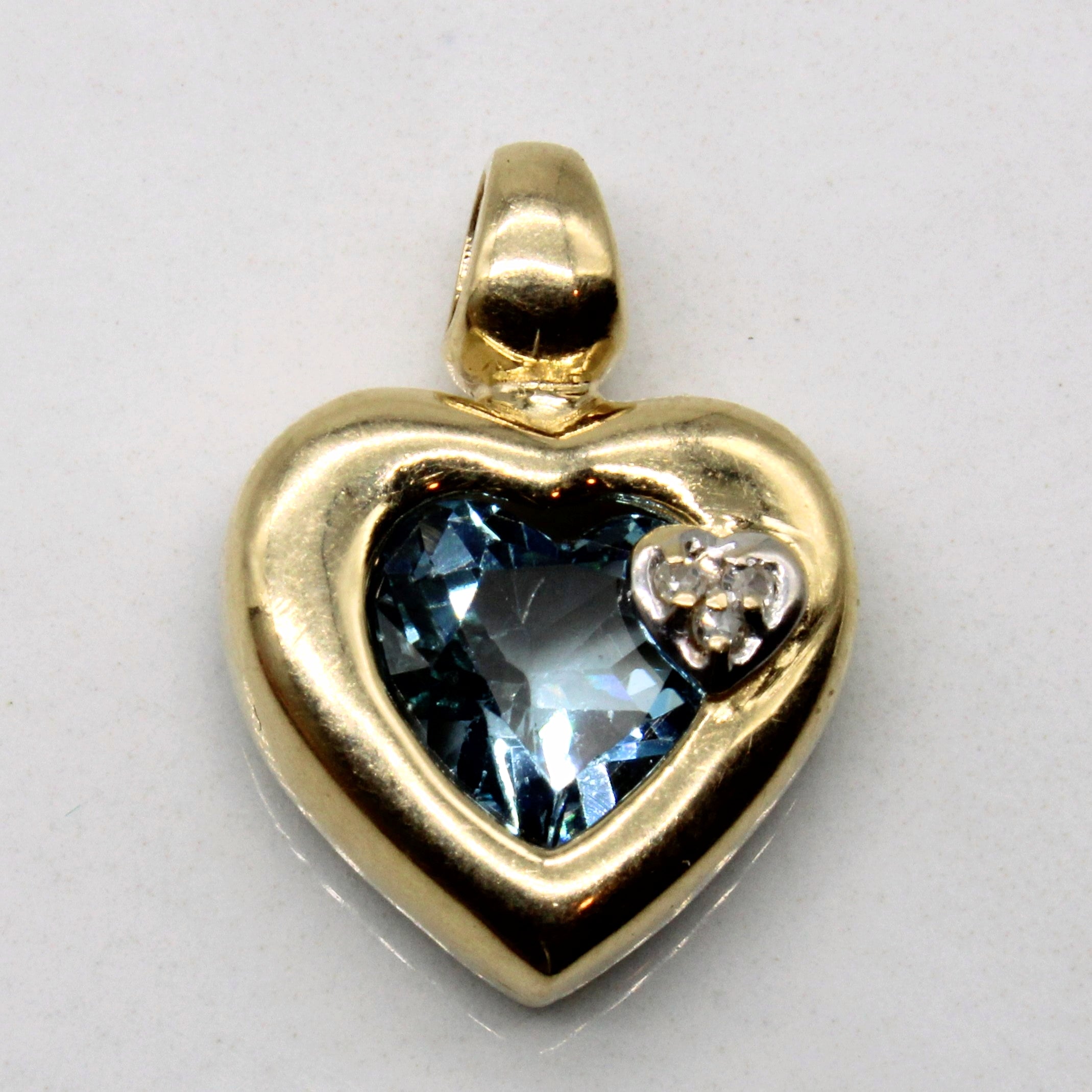 London Blue Topaz & Diamond Heart Pendant | 1.80ct, 0.02ctw |