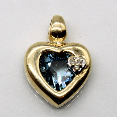 London Blue Topaz & Diamond Heart Pendant | 1.80ct, 0.02ctw |