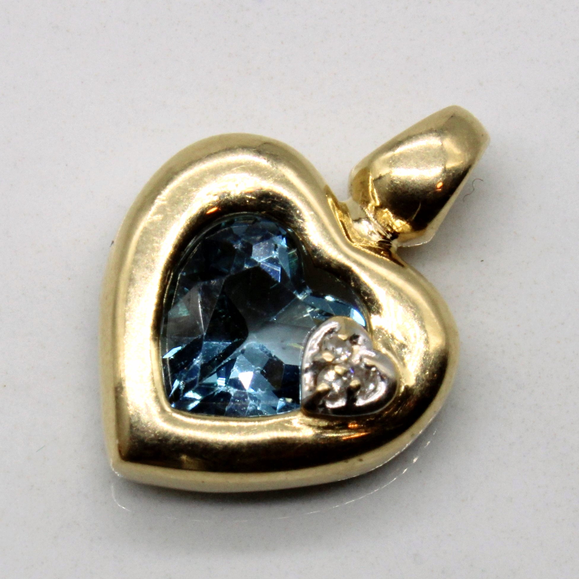 London Blue Topaz & Diamond Heart Pendant | 1.80ct, 0.02ctw |