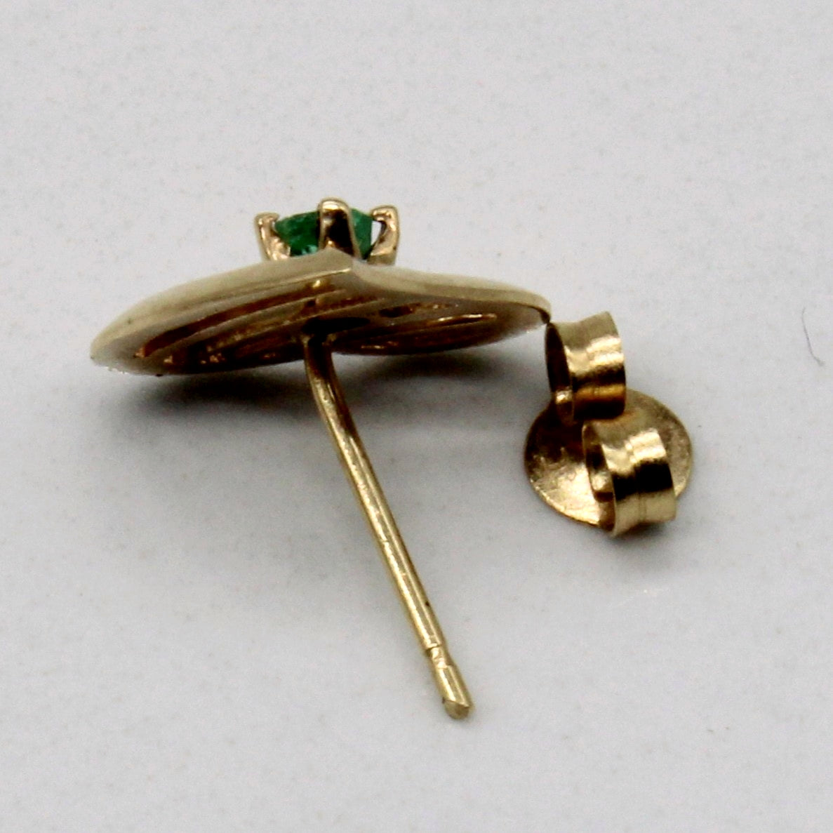 Boucles d'oreilles cœur en émeraude synthétique | 0,04 ct | 