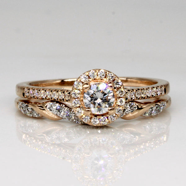 'Noam Carver' Diamond Wedding Ring Set | 0.35ctw, 0.12ctw | SZ 7.5 |