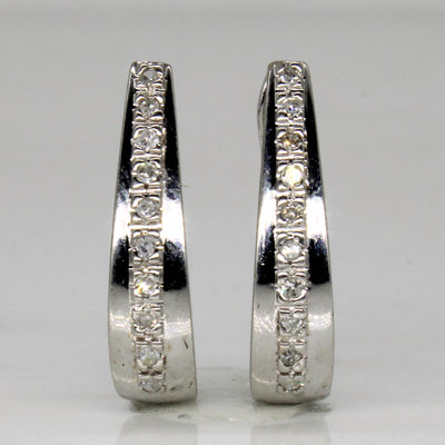 Diamond Oval Hoop Earrings | 0.10ctw |