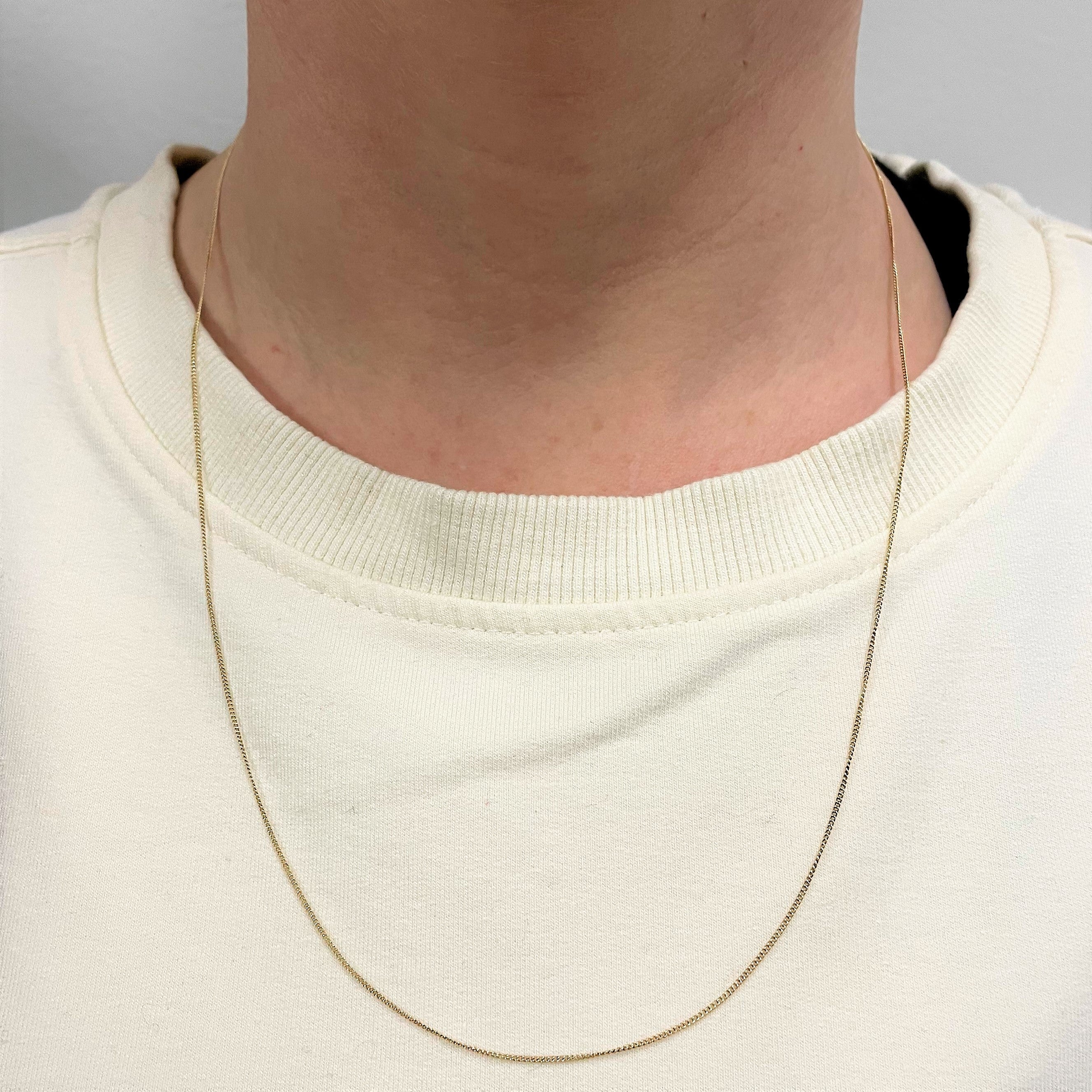 10k Yellow Gold Thin Curb Chain | 18"|