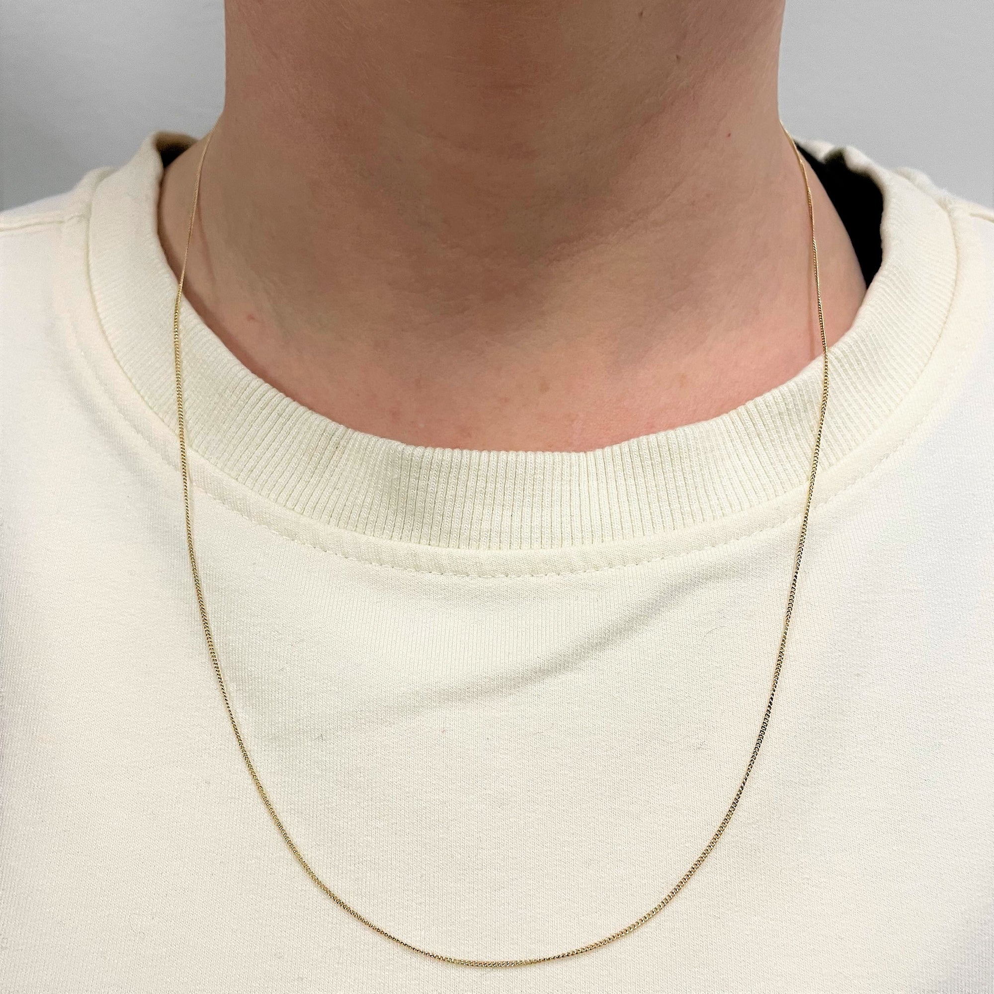 10k Yellow Gold Thin Curb Chain | 18