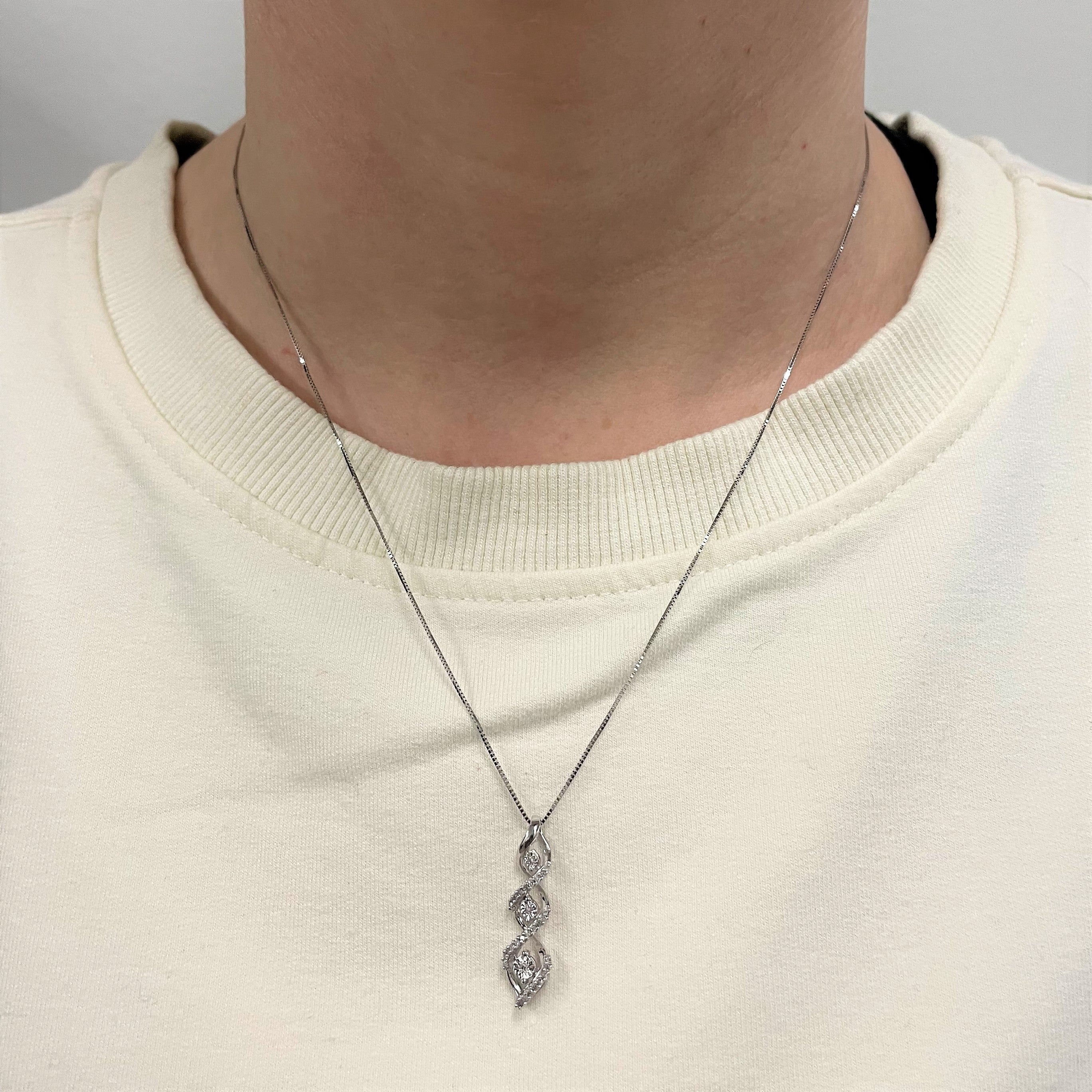 Pave Set Diamond Journey Necklace | 0.08ctw |18"|