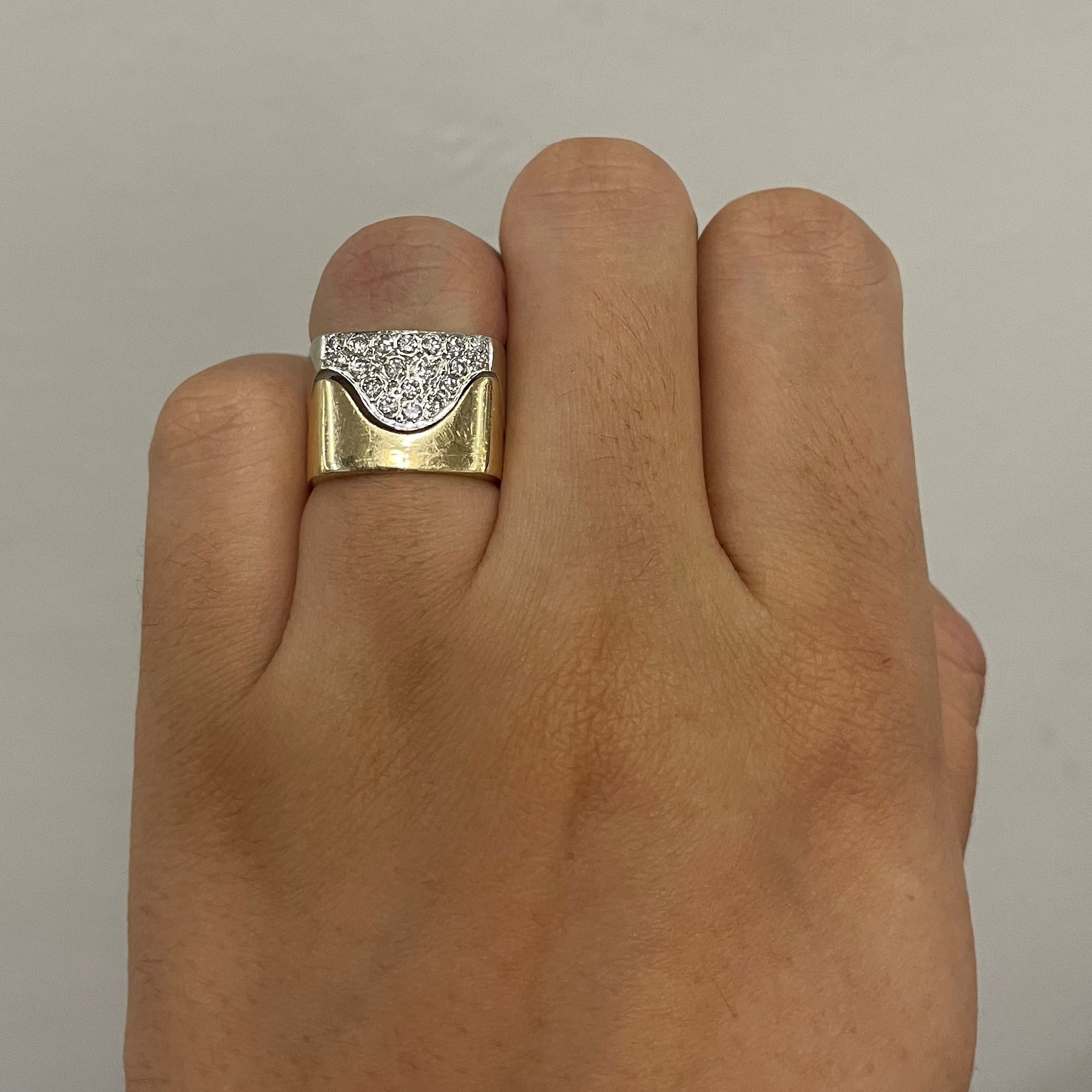 Two Tone Gold Cluster Diamond Ring Set  | 0.37ctw | SZ 5 |