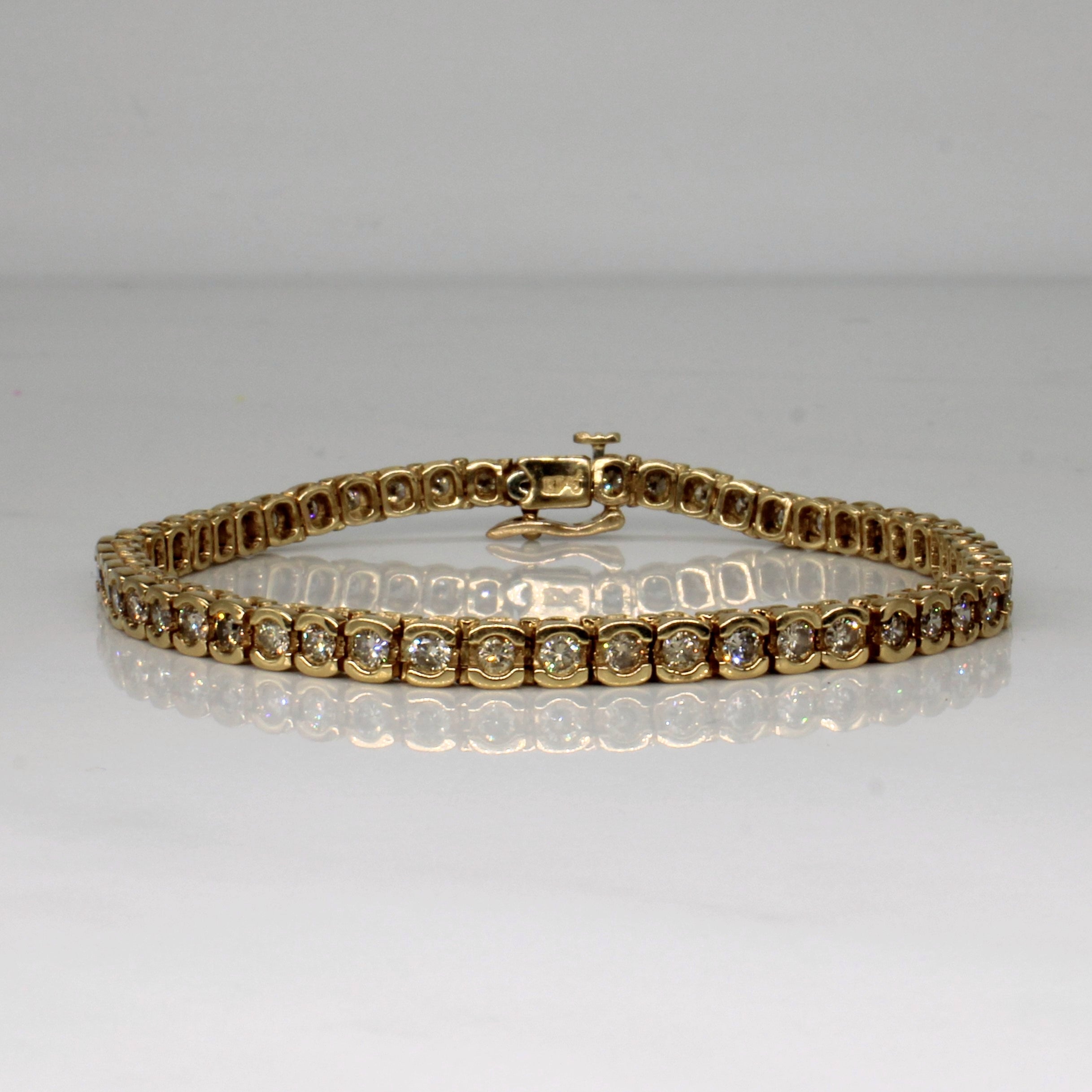 Bracelet de tennis en diamants | 3,80 ct | 7,5 po | 