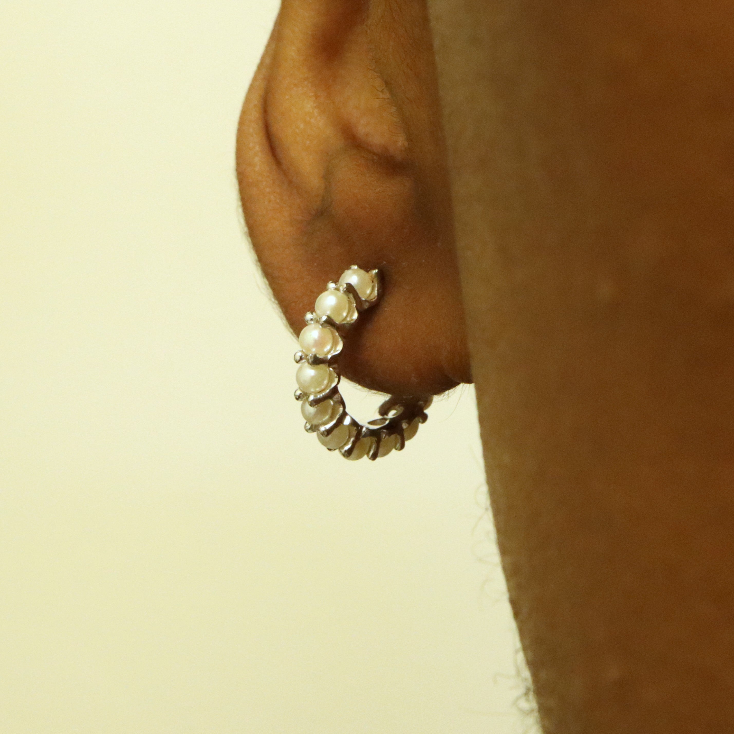 Boucles d'oreilles créoles en perles de culture | 2,00 ct | 