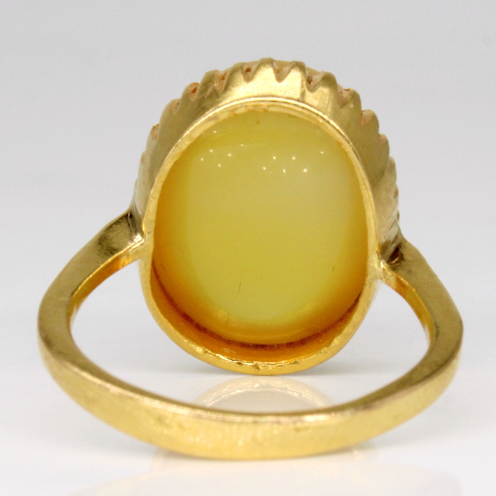 Bague cocktail en calcédoine jaune | 9,75 ct | Taille 6,5 | 