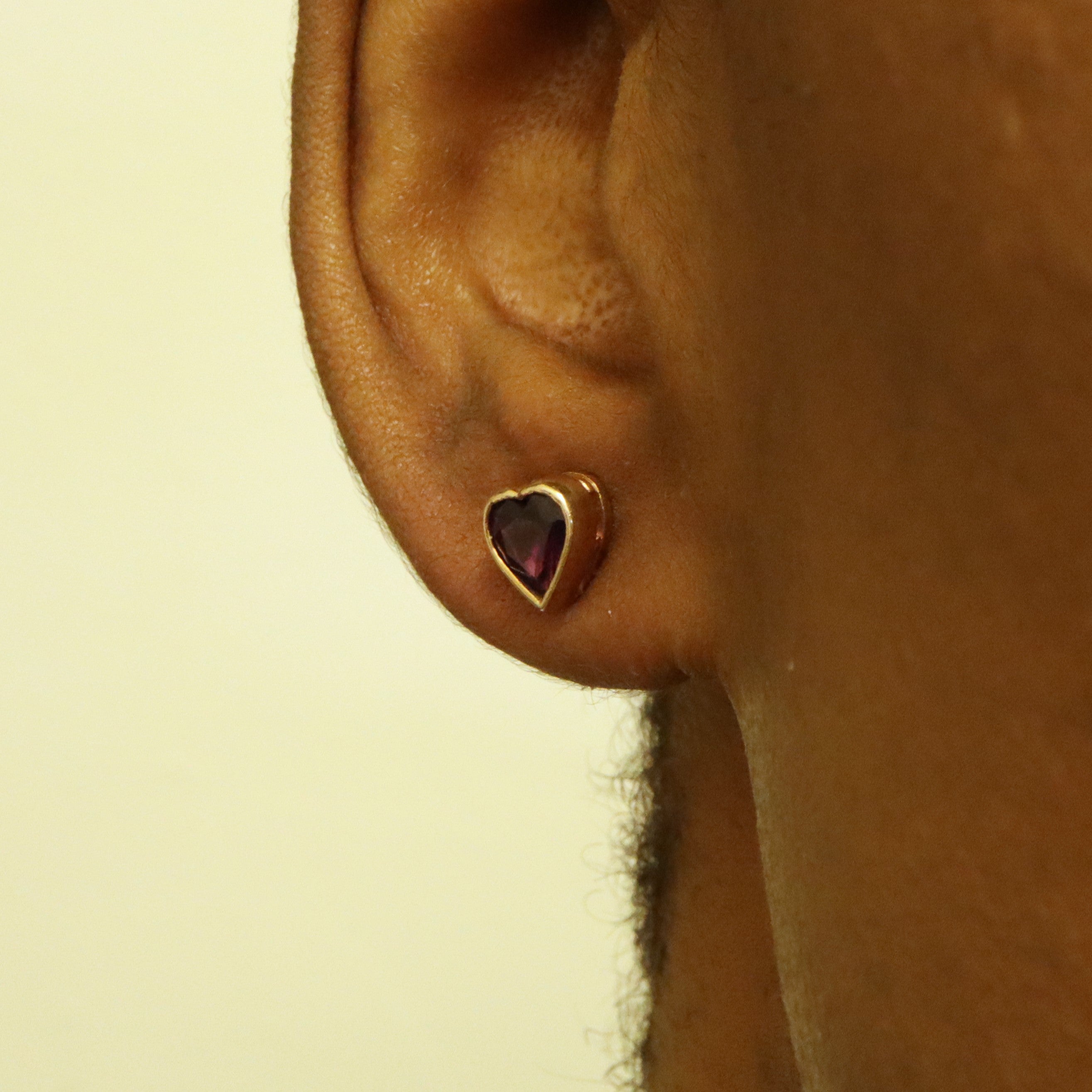 Amethyst Heart Stud Earrings | 1.20ctw |