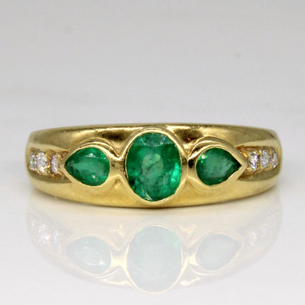 Emerald & Diamond Ring | 0.63ctw, 0.06ctw | SZ 6.5 |