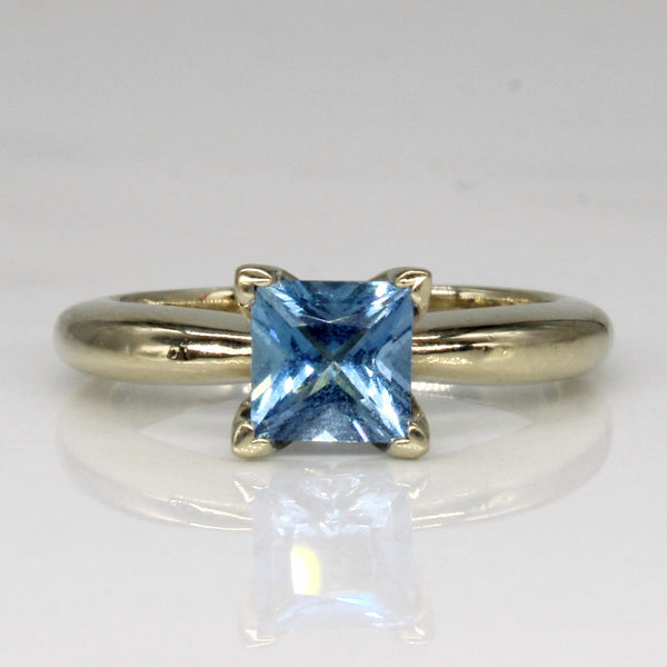 Princess Cut Aquamarine Ring | 0.55ct | SZ 3.5 |
