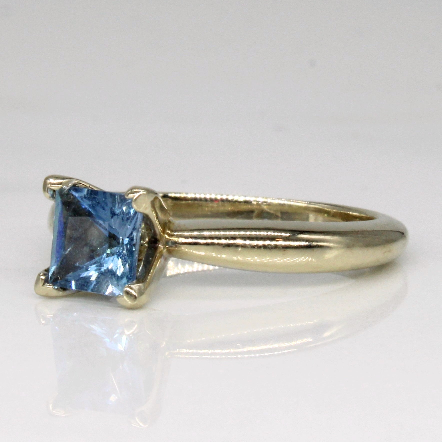 Princess Cut Aquamarine Ring | 0.55ct | SZ 3.5 |