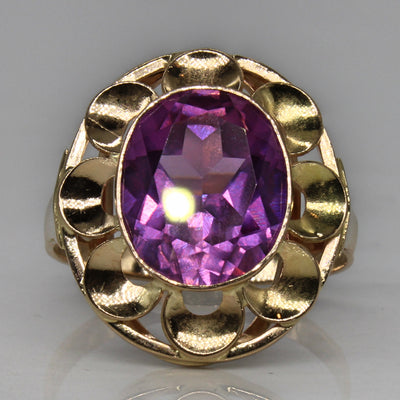 Synthetic Pink Sapphire Cocktail Ring | 5.50ct | SZ 8.25 |