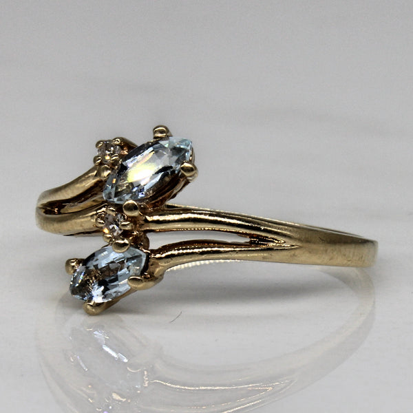 Aquamarine & Diamond Cascade Ring | 0.40ctw, 0.02ctw | SZ 9.25 |