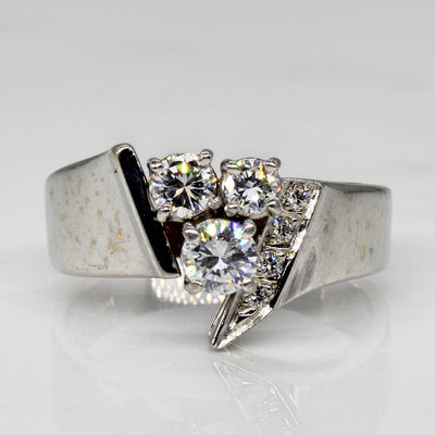 Offset Three Stone Diamond Ring | 0.58ctw | SZ 7.25 |
