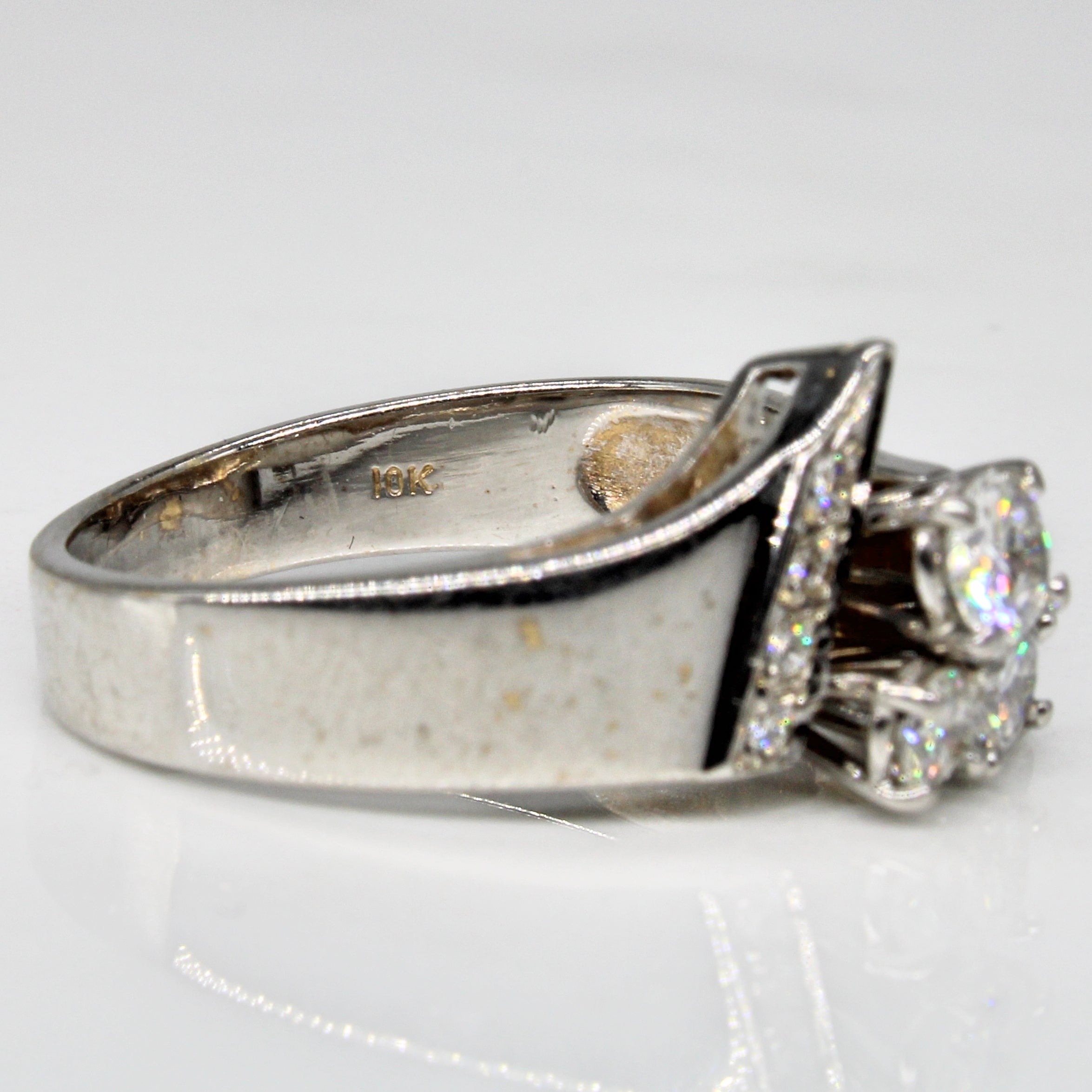 Offset Three Stone Diamond Ring | 0.58ctw | SZ 7.25 |