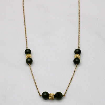 Nephrite Jade Bead Necklace | 6.00ctw | 15