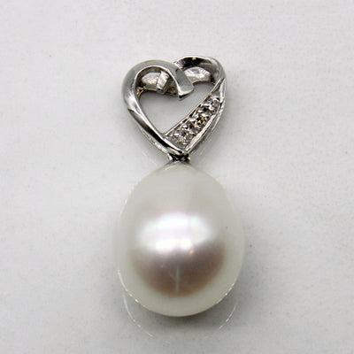 Pearl & Diamond Heart Pendant | 0.02ctw |