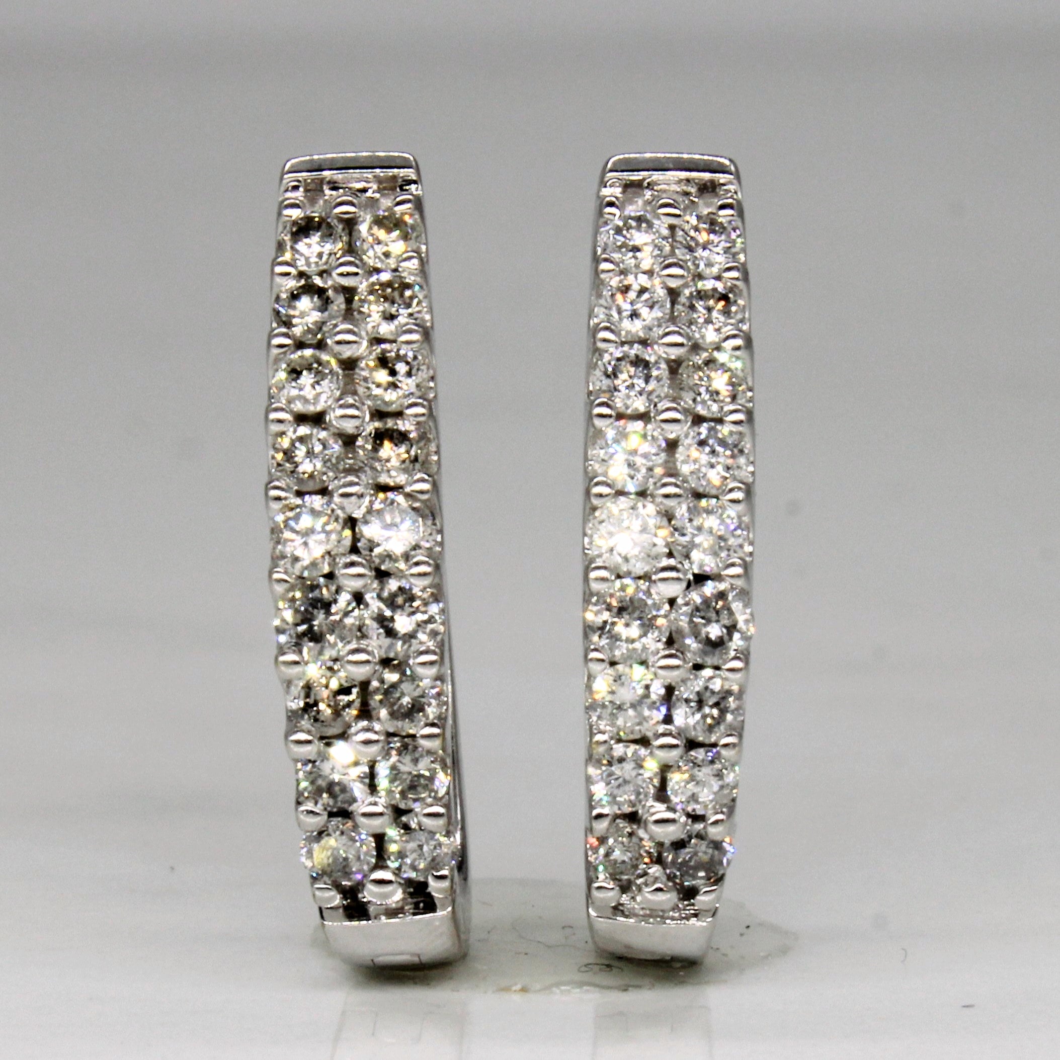 Boucles d'oreilles créoles diamantées | 1,00 ct | 