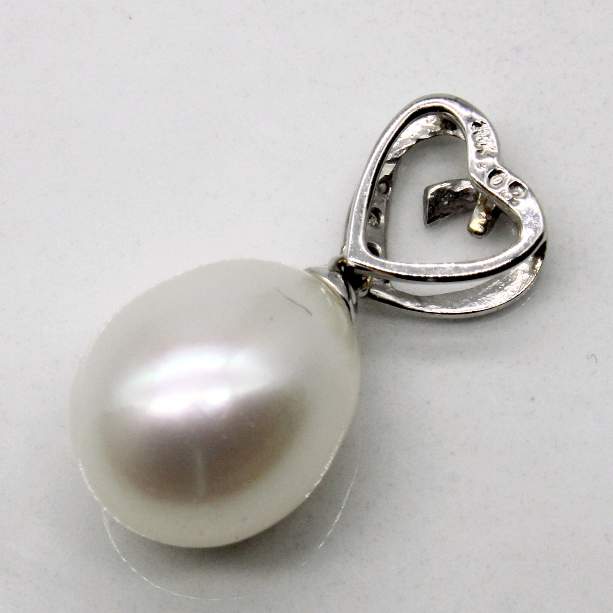 Pearl & Diamond Heart Pendant | 0.02ctw |