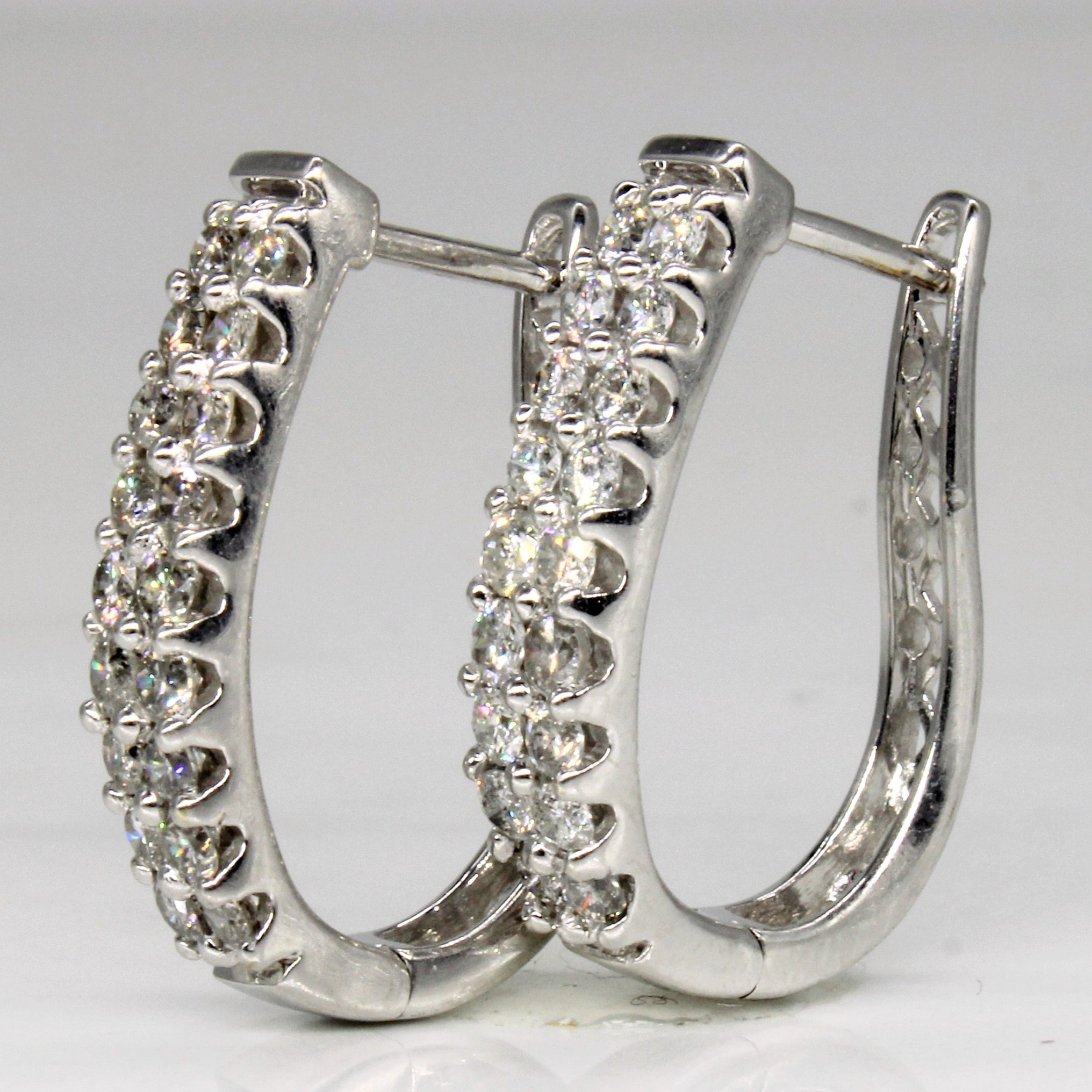 Boucles d'oreilles créoles diamantées | 1,00 ct | 
