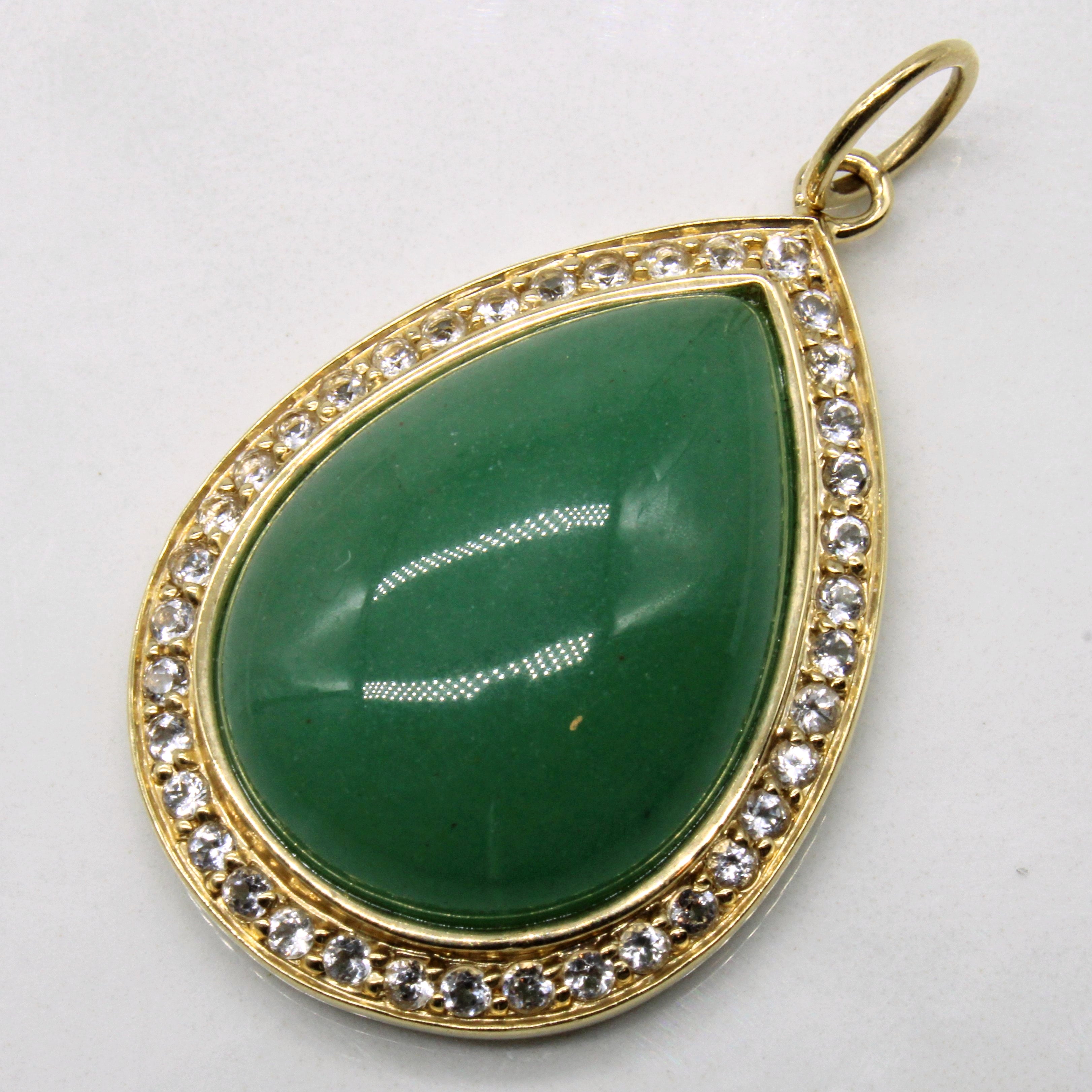 Quartzite & Topaz Pendant | 19.50ct, 0.50ctw |